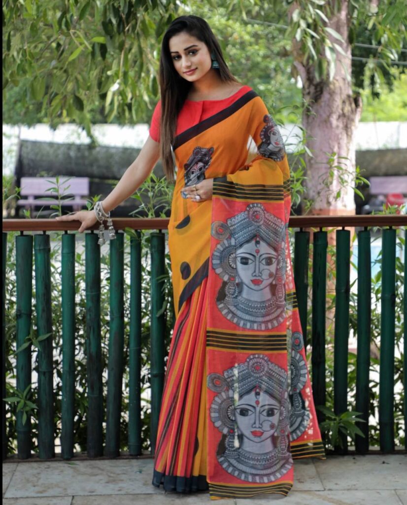 Digital Print Linen Saree for Casual Wear - Premium Sarees Online SareePlus Gallery